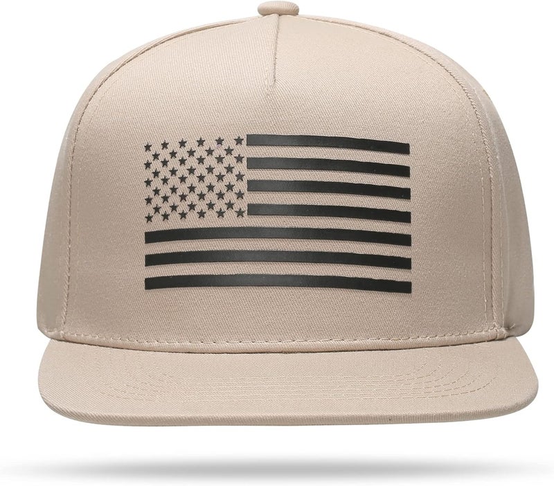 UALON Baseball Cap, Snapback Trucker Hat for Men & Women with American Flag and Adjustable, Breathable Mesh, Flat Bill Hats - Image 3